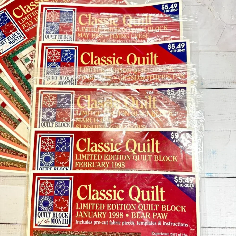Quilt Block of The Month Joann 1998 Classic Quilt 11 Month Set Exc. June NOS